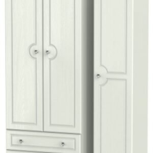 Crystal Cashmere 3 Door Tall Triple Wardrobe - LHF 2 Drawers