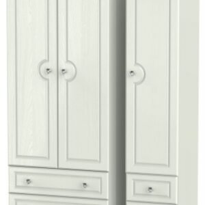 Crystal Cashmere 3 Door Triple Wardrobe - 4 Drawers