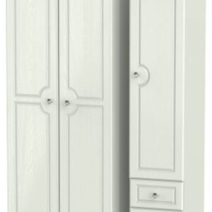 Crystal Cashmere 3 Door Triple Wardrobe - RHF 2 Drawers