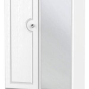 Crystal White 2 Door 2 Drawer Mirror Wardrobe - 1 Mirror