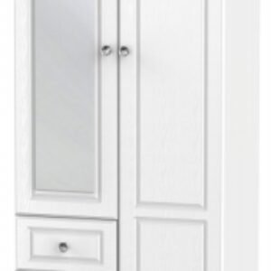 Crystal White 2 Door Combi Wardrobe - 1 Mirror RHF 3 Drawers