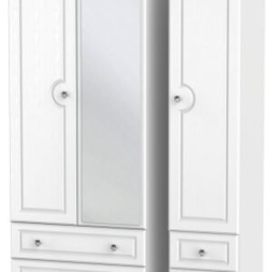 Crystal White 3 Door Combi Wardrobe - 1 Mirror