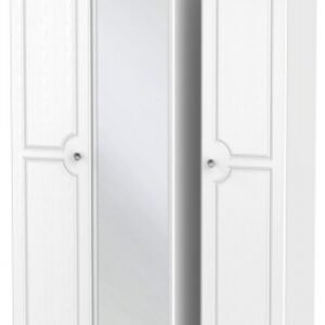 Crystal White 3 Door Triple Wardrobe - 1 Mirror