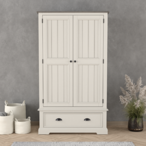 Dartmouth Oak and Soft White Painted Double Wardrobe