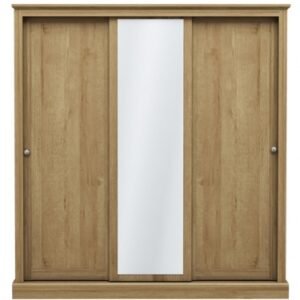 Devon Oak Effect 3 Door Sliding Mirror Wardrobe