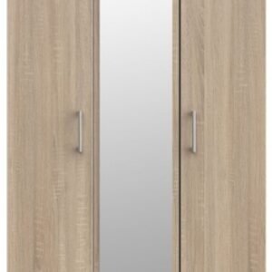 Devon Oak Effect 3 Door Triple Wardrobe - 1 Mirror