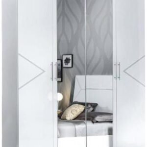 Elegance White Italian 4 Door Wardrobe with Mirrors