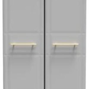 Faye Grey Ash 2 Door 2 Drawer Double Wardrobe