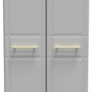 Faye Grey Ash 2 Door Plain Tall Wardrobe