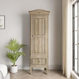 Fleur French Style Grey Wardrobe - 1 Door