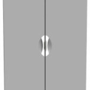 Flora Grey 2 Door Plain Tall Wardrobe