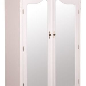 French Style White Mirror Armoire Wardrobe - 2 Door