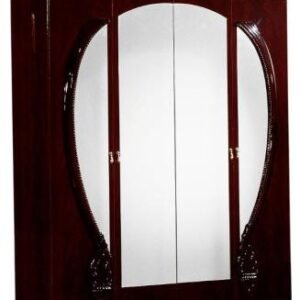 Giada Mahogany Italian 4 Door Wardrobe with Mirrors