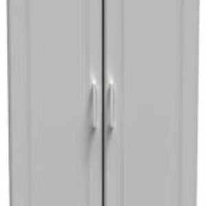 Gina Grey 2 Door Plain Tall Wardrobe