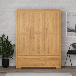 Harper Solid Oak Triple Wardrobe