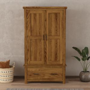 Harrogate Rustic Solid Oak Double Wardrobe