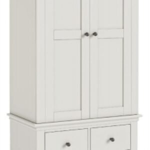 Helston Cotton White 2 Door 3 Drawer Double Wardrobe