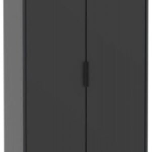 Hong Kong Black 2 Door 2 Drawer Tall Wardrobe