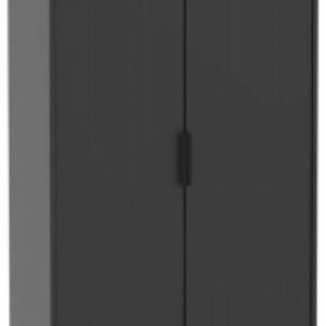 Hong Kong Black 2 Door Plain Tall Wardrobe