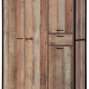 Hoxton Industrial Rustic Oak Effect 4 Door Wardrobe