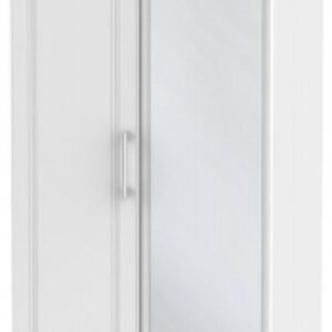 Kent White and Oak 2 Door Tall Wardrobe - 1 Mirror