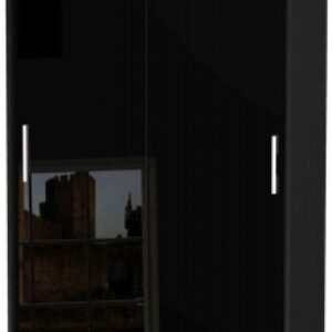 Knightsbridge Black Gloss 2 Door Sliding Wardrobe