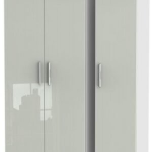 Knightsbridge Cashmere Gloss and White 3 Door Triple Wardrobe