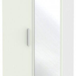 Knightsbridge Cashmere Matt and White 2 Door Combi Wardrobe - 1 Mirror