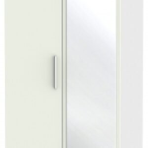 Knightsbridge Cashmere Matt and White 2 Door Tall Combi Wardrobe - 1 Mirror