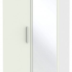 Knightsbridge Cashmere Matt and White 2 Door Tall Wardrobe - 1 Mirror