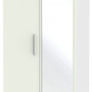 Knightsbridge Cashmere Matt and White 2 Door Wardrobe - 1 Mirror