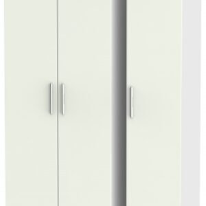 Knightsbridge Cashmere Matt and White 3 Door Tall Triple Wardrobe