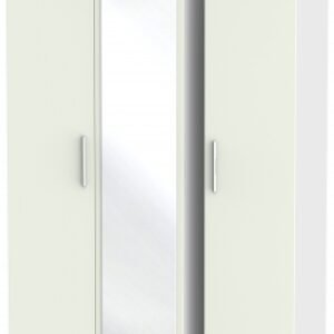 Knightsbridge Cashmere Matt and White 3 Door Triple Wardrobe - 1 Mirror