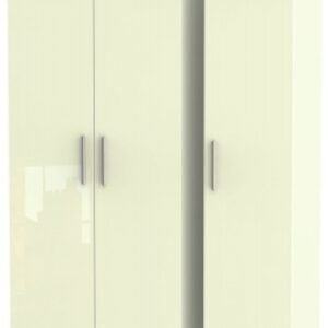 Knightsbridge Cream Gloss 3 Door Triple Wardrobe