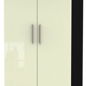 Knightsbridge Cream Gloss and Black Midi Wardrobe