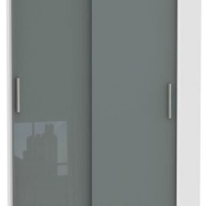 Knightsbridge Grey Gloss and White 2 Door Sliding Wardrobe