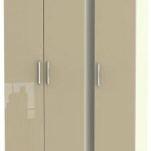 Knightsbridge Mushroom and Cream 3 Door Tall Triple Wardrobe