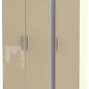 Knightsbridge Mushroom and Cream 3 Door Triple Wardrobe