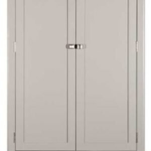 Lowell Grey and Oak Double Wardrobe, 2 Doors with 1 Bottom Storage Drawer