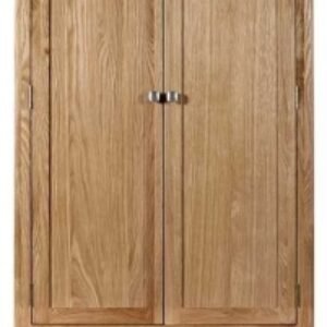 Lowell Natural Oak Double Wardrobe, 2 Doors with 1 Bottom Storage Drawer