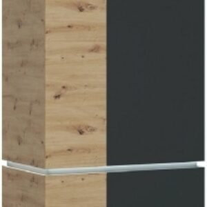 Luci Black and Oak Effect 4 Door Wardrobe