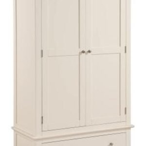 Luciana Ivory Painted 2 Door 1 Drawer Double Wardrobe