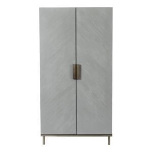 Lucy Wooden Wardrobe With 2 Doors In Grey Oak