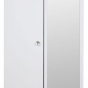 Lumiere White Gloss 2 Door Tall Wardrobe - 1 Mirror