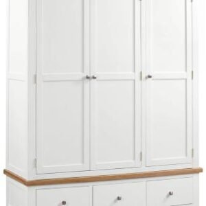 Lundy White Painted 3 Door Triple Wardrobe