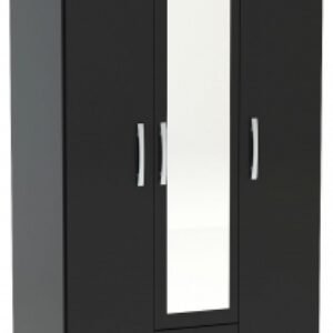 Lynx Black 3 Door Combi Wardrobe