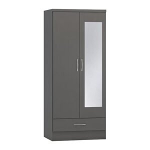 Mack Wooden Wardrobe With 2 Doors In Grey