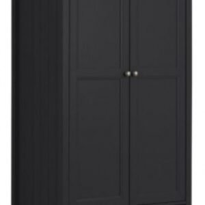 Maine Black 2 Door 1 Drawer Double Wardrobe