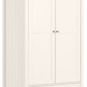 Maine White 2 Door 1 Drawer Double Wardrobe