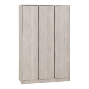 Mcgowan Wooden Wardrobe With 3 Doors In Urban Snow